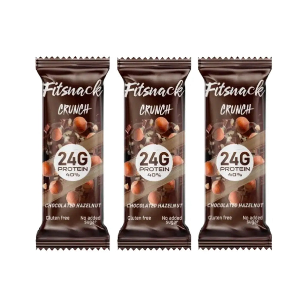 Fitsnack Crunch Protein Bar Chocolate Hazelnut with Collagen 60g | High Protein Snack Bar
