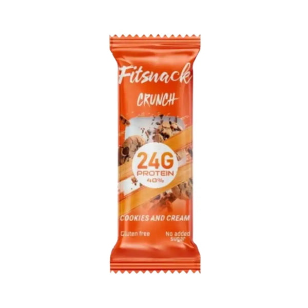 Fitsnack Crunch Protein Bar Cookies & Cream with Collagen 60g
