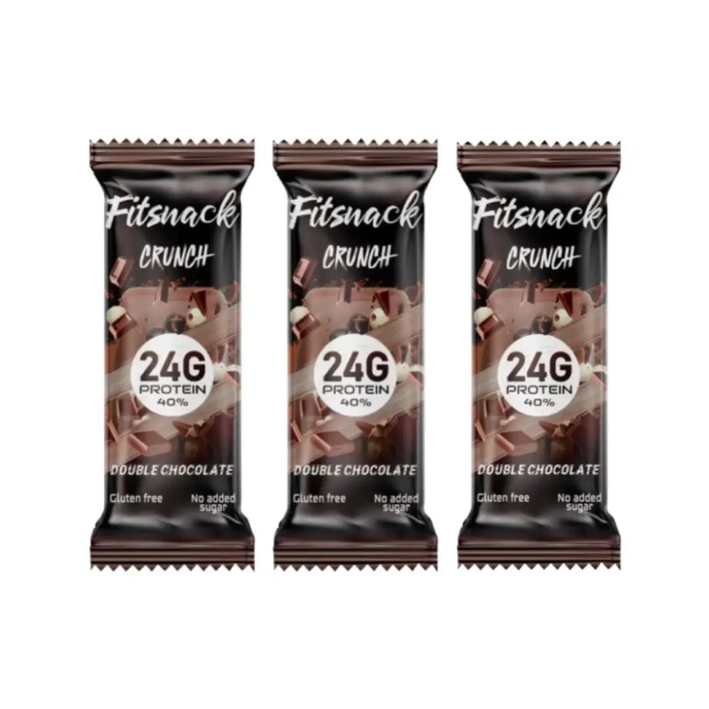 Fitsnack Crunch Protein Bar Double Chocolate with Collagen 60g | High Protein Snack Bar