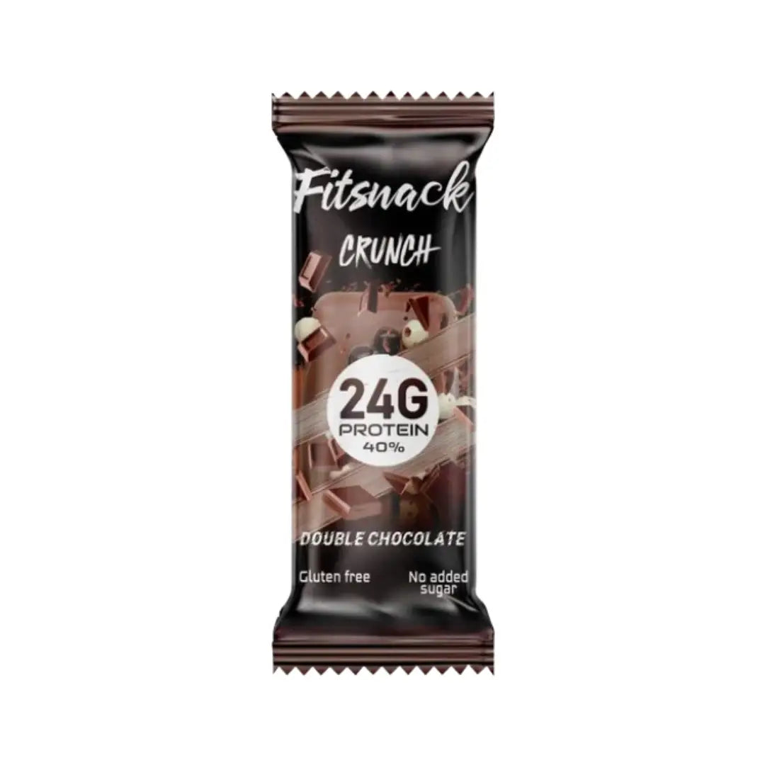 Fitsnack Crunch Protein Bar Double Chocolate with Collagen 60g | High Protein Snack Bar