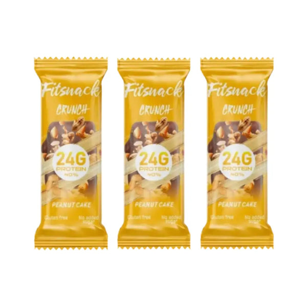Fitsnack Crunch Protein Bar Peanut Cake with Collagen 60g-3 Packs