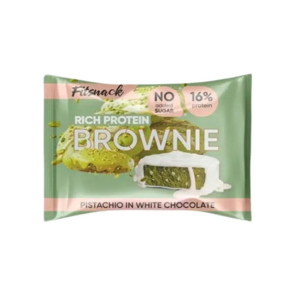 Fitsnack Protein Brownie Pistachio in White Chocolate 50g