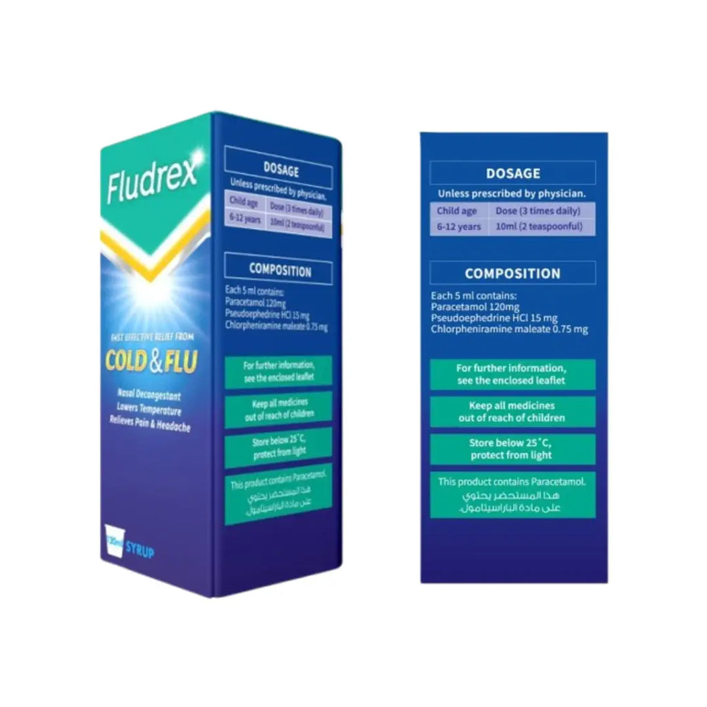 Fludrex Cold & Flu Syrup 120ml – Children’s Wellness Liquid Formula