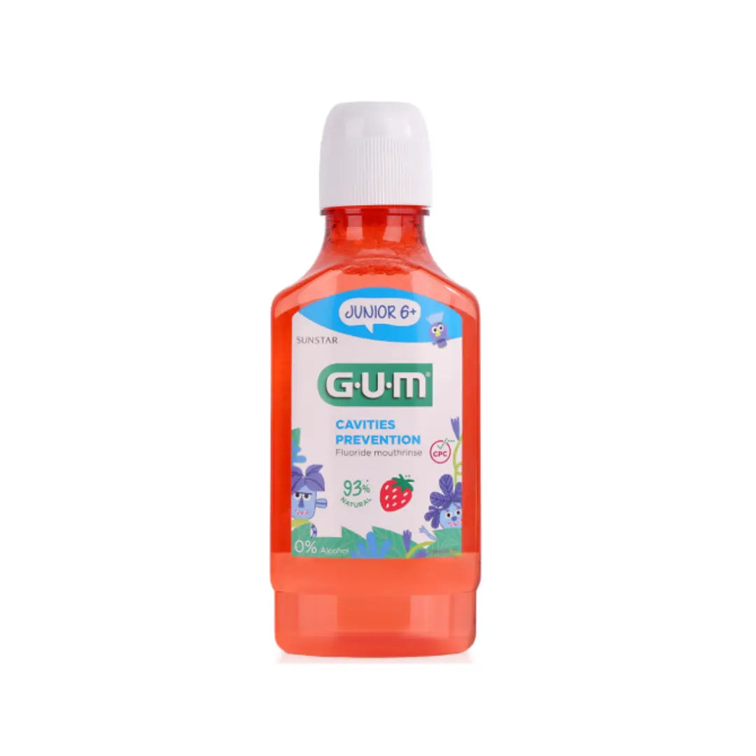 GUM Junior 6+ Cavities Prevention Mouthrinse 300ml | Kids Mouthwash for Cavity Protection | Gentle Oral Care