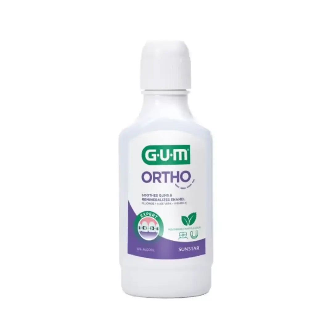 GUM Ortho Mouthrinse Mint 300ml | Orthodontic Mouthwash for Braces Care | Fresh Breath & Oral Hygiene