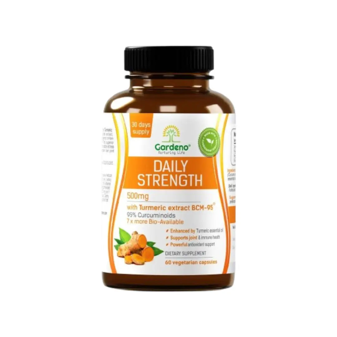 Gardeno Daily Strength 500mg Veg Capsules 60s – BCM-95 Turmeric Extract Supplement for Joint & Antioxidant Support