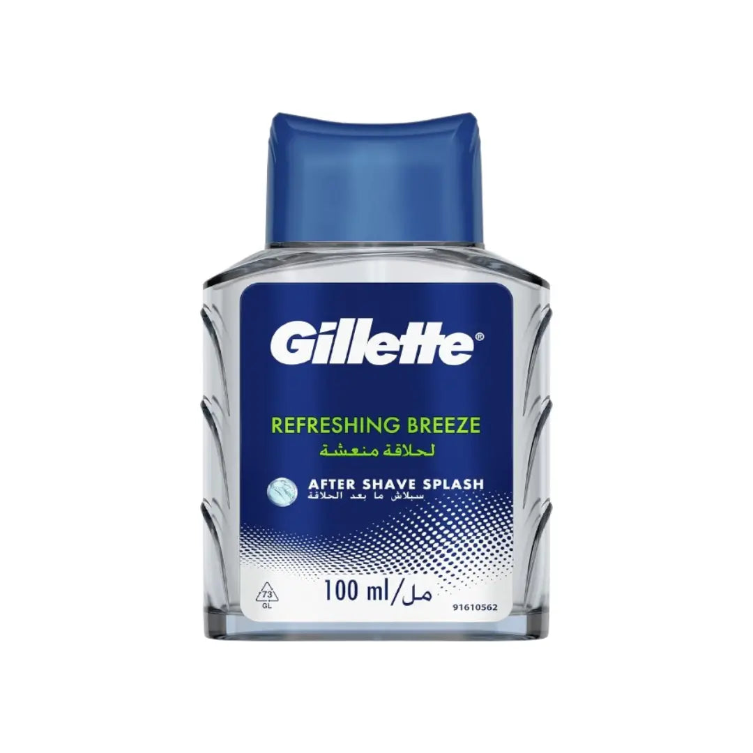 Gillette Refreshing Breeze After Shave Splash 100ml | Cooling Aftershave with Long-Lasting Fragrance
