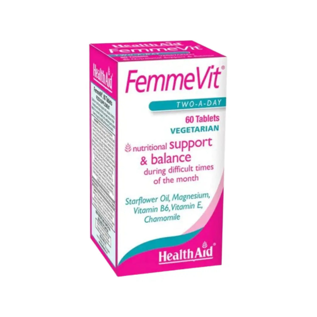 HealthAid FemmeVit Women’s Multivitamin & Mineral Tablets 60 Count – Daily Nutritional Support Supplement
