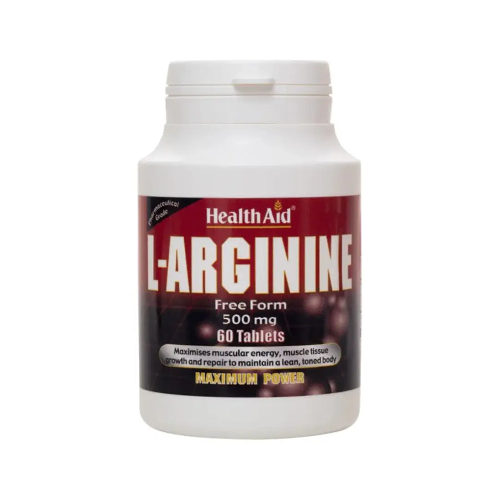 HealthAid L-Arginine 500mg Tablets 60s – Amino Acid Supplement for Daily Wellness