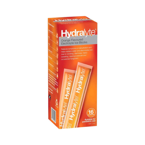 Hydralyte Electrolyte Ice Block Orange 16s