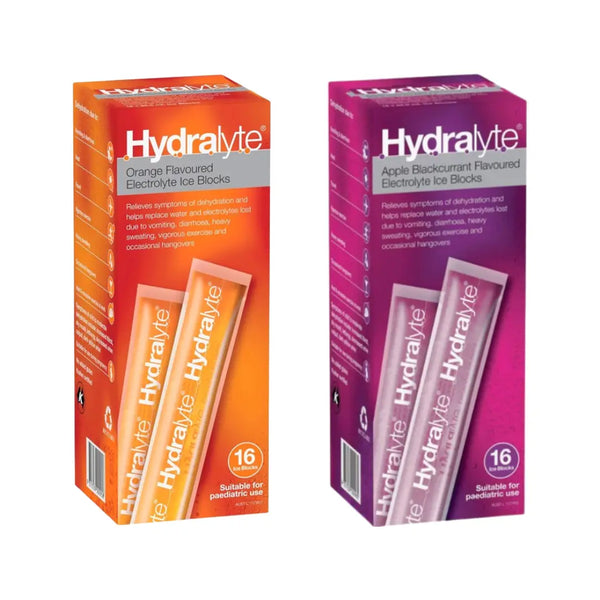 Hydralyte Electrolyte Ice Blocks 16s 1+1 – Orange & Apple Blackcurrant