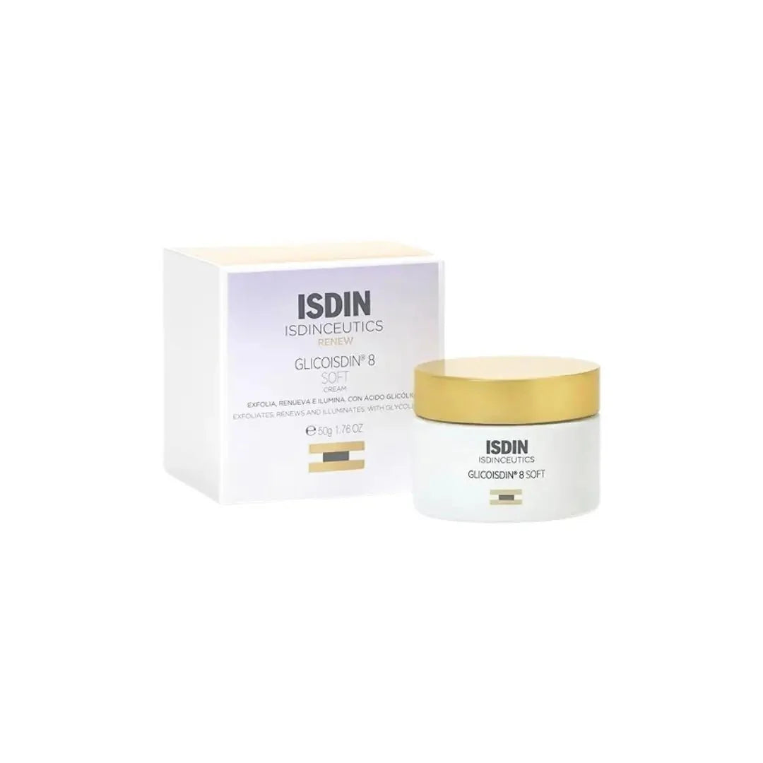 ISDIN Ceutics Glicoisdin 8 Soft Cream 50g – Glycolic Acid Face Cream for Smoother Skin Texture