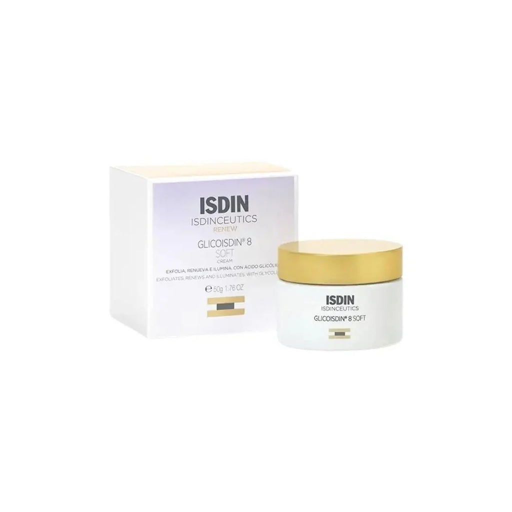 ISDIN Ceutics Glicoisdin 8 Soft Cream 50g – Glycolic Acid Face Cream for Smoother Skin Texture