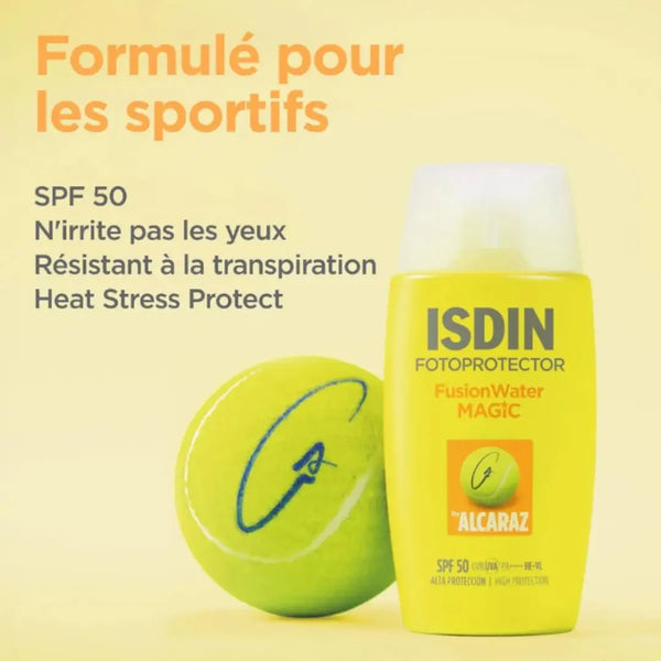 ISDIN Fotoprotector Fusion Water Magic Alcaraz SPF50+ 50ml + Free Tennis ball from Carlos Alcaraz