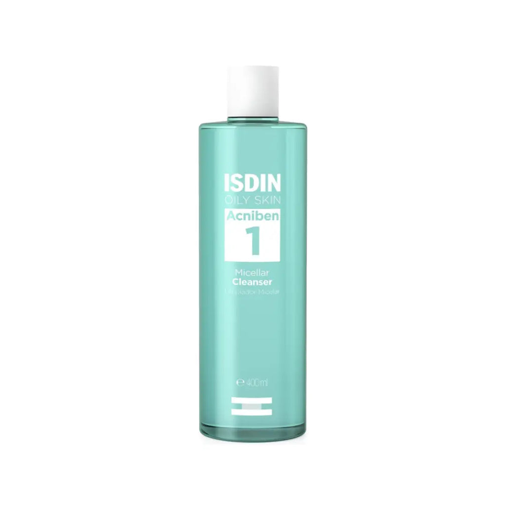 ISDIN Acniben 1 Micellar Cleanser for Oily Skin 400ml | Makeup Remover & Mattifying Facial Cleanser