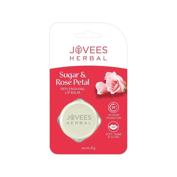 Jovees Herbal Sugar & Rose Petal Replenishing Lip Balm 8g