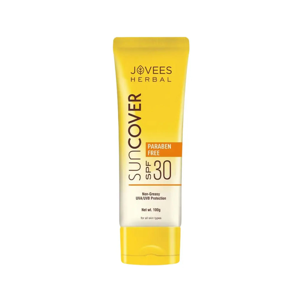 Jovees Herbal Sun Cover SPF 30 100g | Lightweight Daily Sunscreen Cream for UVA/UVB Protection | Herbal Moisturizing Sun Protection Cream