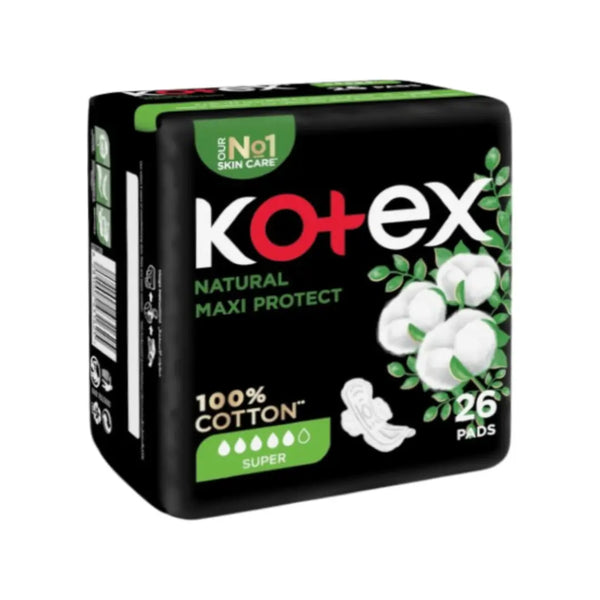 Kotex Natural Maxi Protect Super Pads with Wings 26s