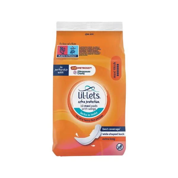 Lil-Lets Extra Protection Maxi Thick Pads with Wings 10s