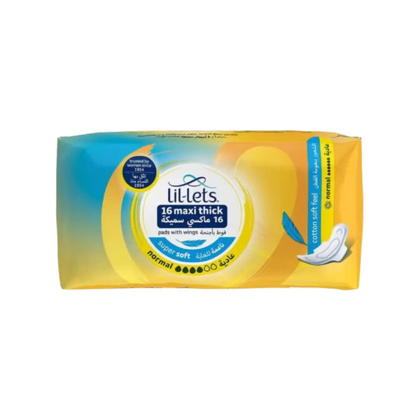 Lil-Lets Maxi Thick Normal Pads with Wings 16s
