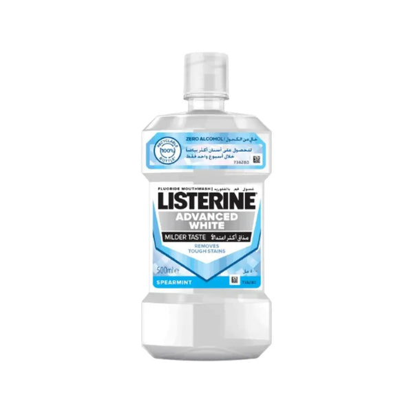 Listerine Advanced White Spearmint Fluoride Mouthwash 500ml
