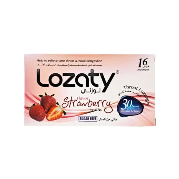 Lozaty Sugar Free Strawberry Throat Lozenges 16s