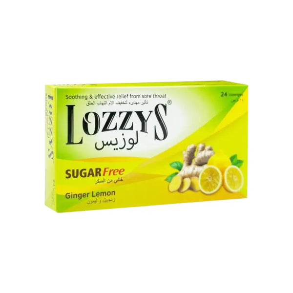 Lozzys Ginger Lemon Sugar Free Lozenges 24s