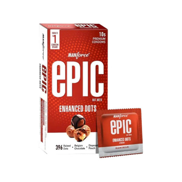 Manforce Epic Enhance Dots Belgian Chocolate Condoms 10s