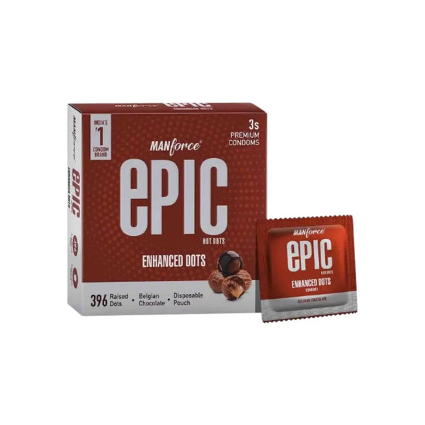 Manforce Epic Enhance Dots Belgian Chocolate Condoms 3s