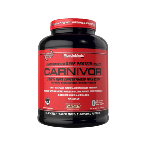 MuscleMeds Carnivor Beef Protein Isolate Chocolate Flavor 4.19 lbs – 56 Servings
