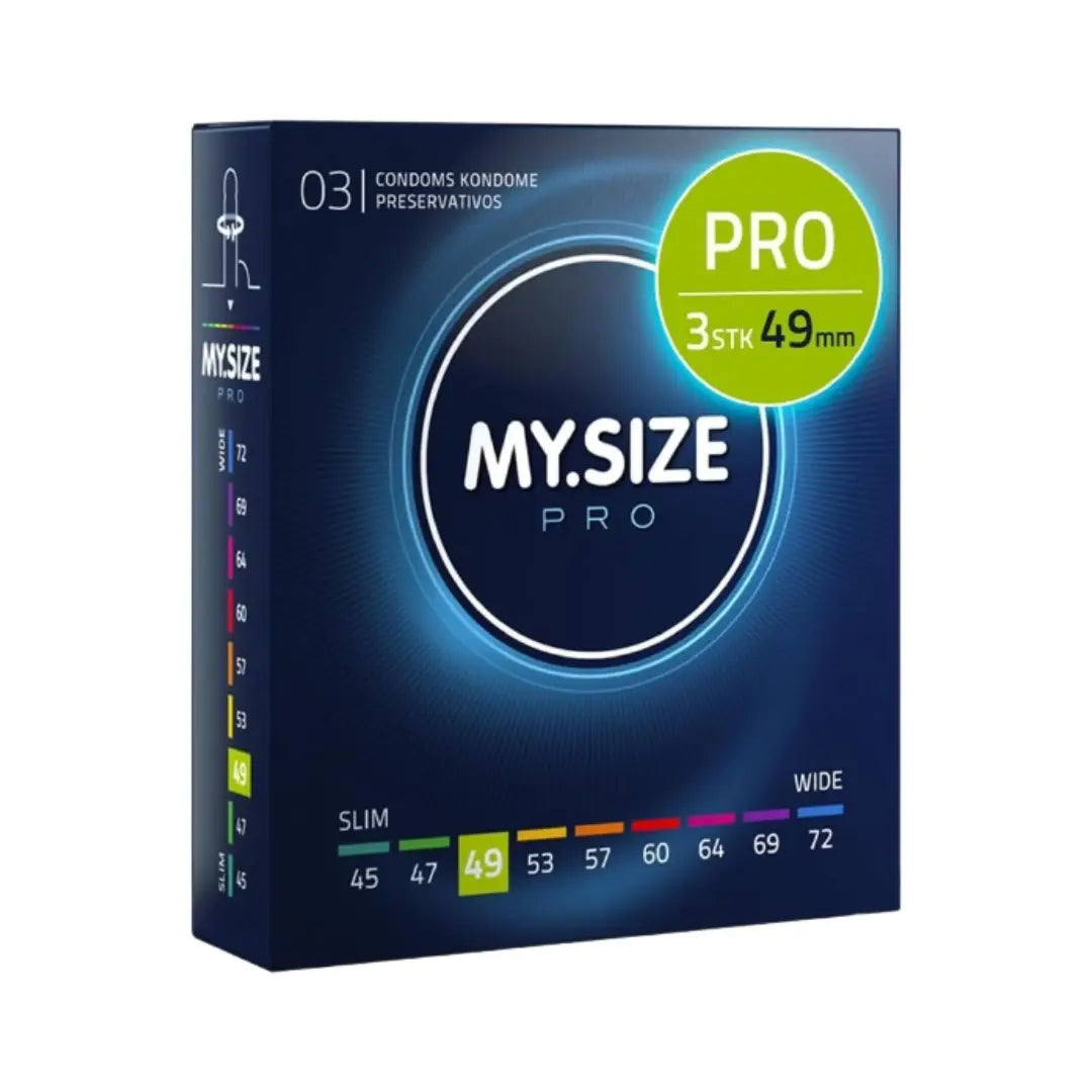 My Size PRO Ultra Thin Condoms 3 Pack custom fit latex condom box