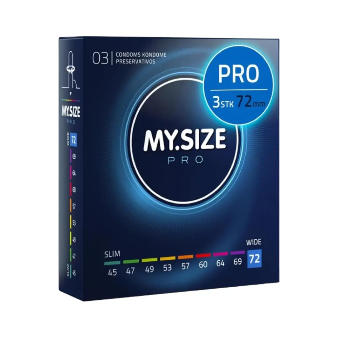 My Size PRO Ultra Thin Condoms 3 Pack custom fit latex condom box