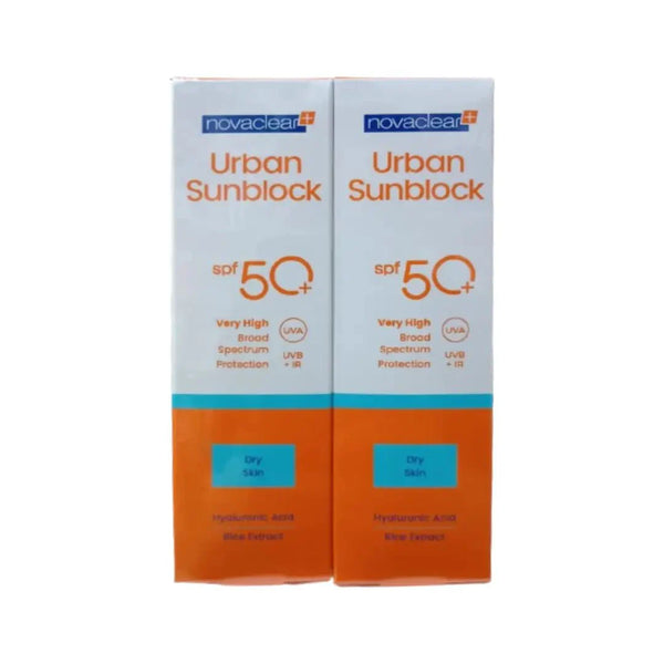 NOVACLEAR URBAN SUNBLOCK DRY SKIN SKIN SPF50 40ML 1+1 PROMO PACK