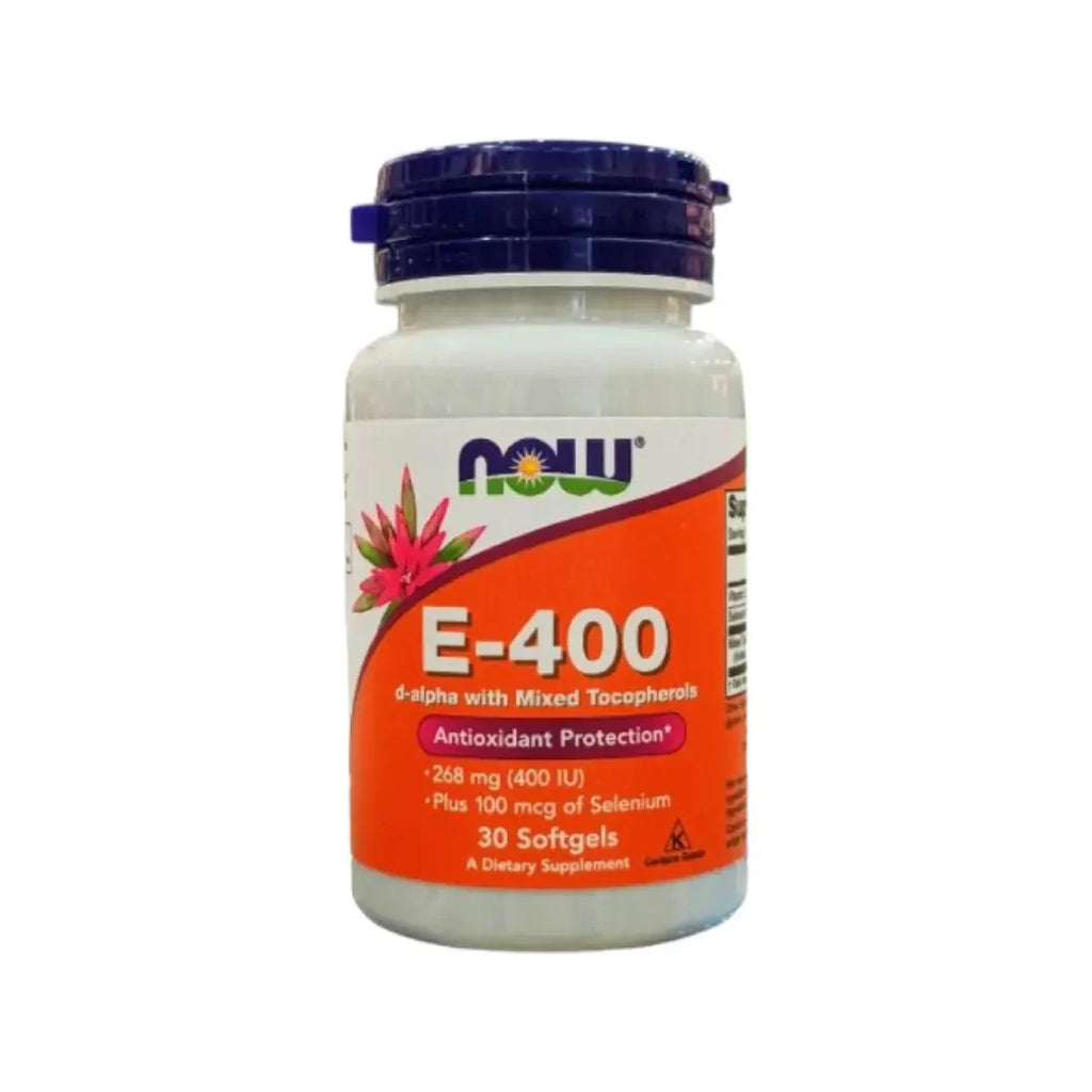 NOW E 400 مختلط مع التوكوفيرولات كبسولات هلامية 30 قطعة