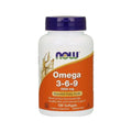 NOW Omega 3-6-9 1000mg 100s essential fatty acids supplement bottle.