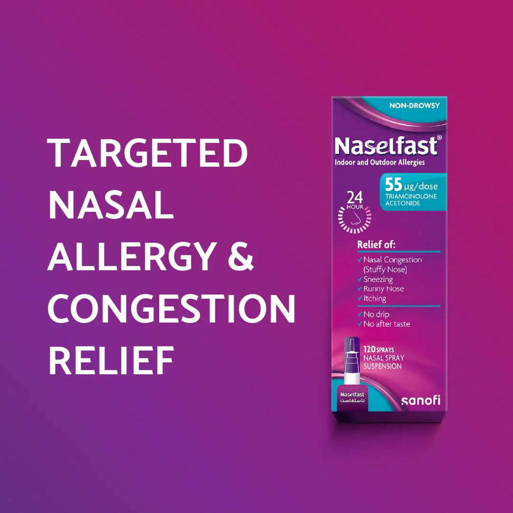 Naselfast 55mcg nasal spray 120 doses allergy relief