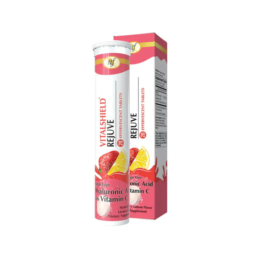 Natural Fervor VitalShield Rejuve Effervescent Tablets 20s – Hydration & Skin Wellness Drink Supplement Sugar Free