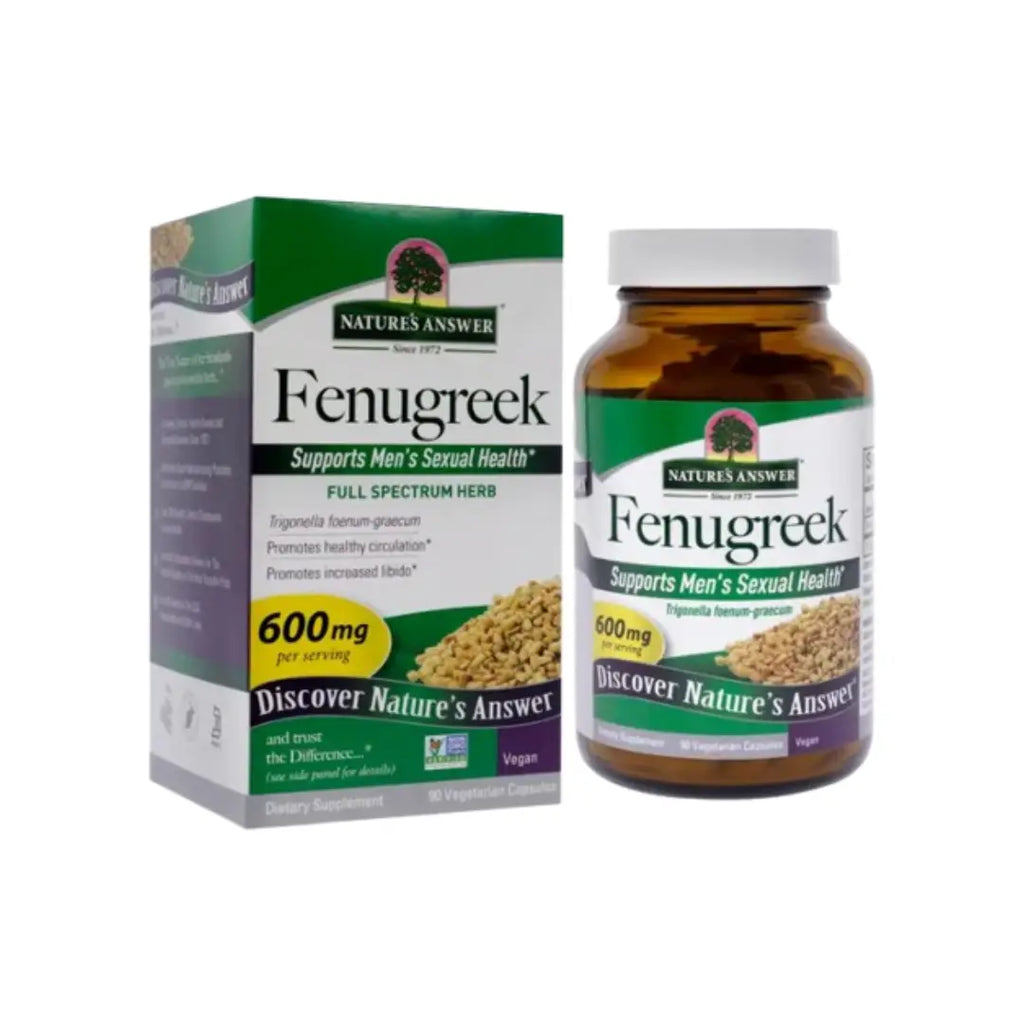Nature’s Answer Fenugreek 600mg Vegan Capsules 90 Count – Herbal Supplement for Daily Nutritional Support