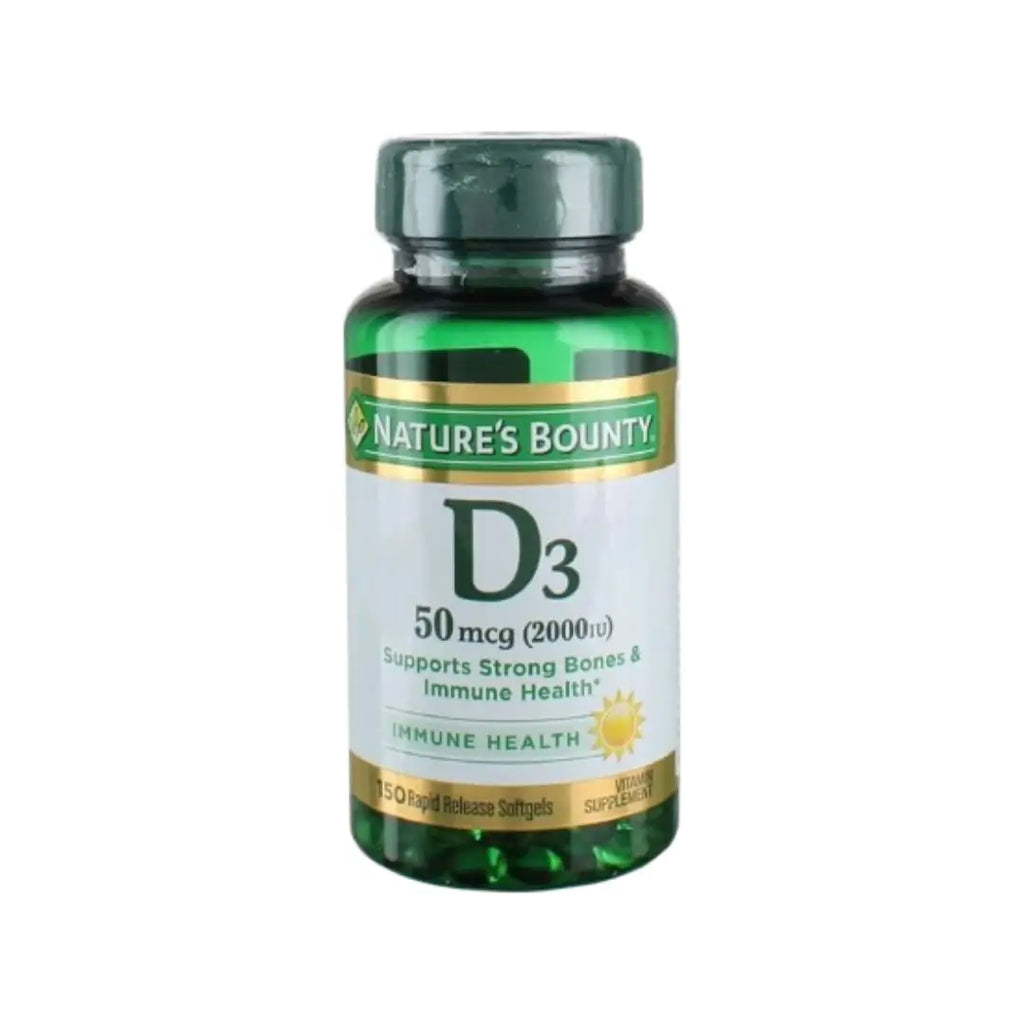 Nature’s Bounty Vitamin D3 50mcg (2000 IU) Softgels 150 Count – Daily Vitamin D Supplement for Nutritional Support