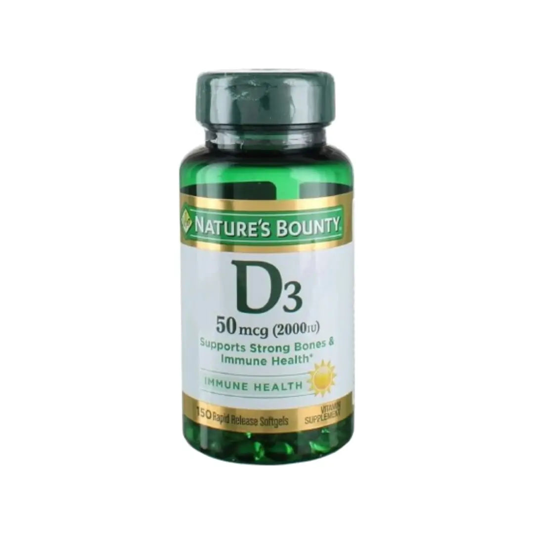 Nature’s Bounty Vitamin D3 50mcg (2000 IU) Softgels 150 Count – Daily Vitamin D Supplement for Nutritional Support