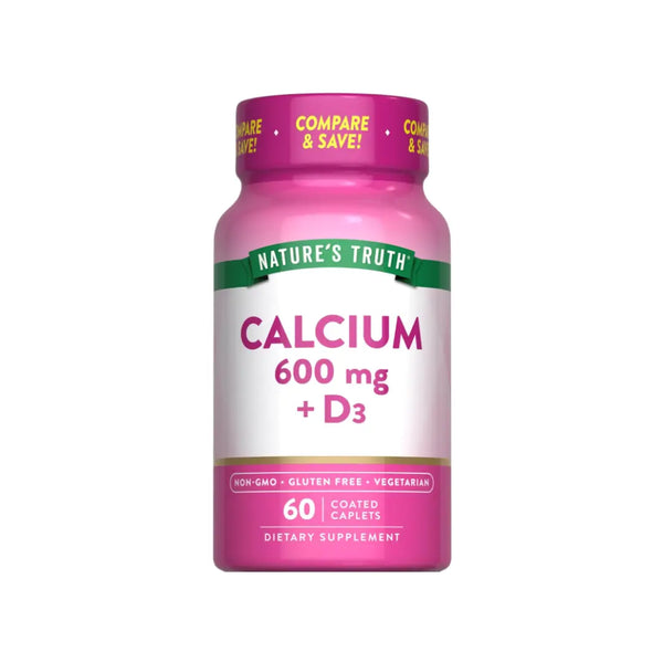 Nature's Truth Calcium 600mg + D3 Caplets 60s