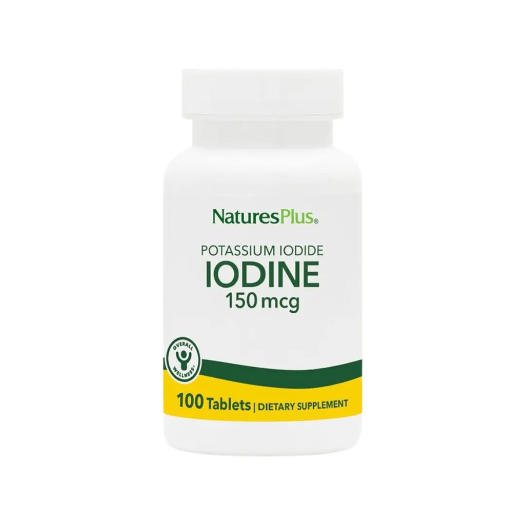 Natures Plus Potassium Iodide 150mcg Tablets 100s – Thyroid & Daily Mineral Support Vegan Supplement