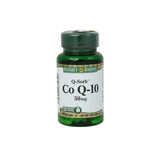 Natures Bounty Q-Sorb Co Q10 50mg Softgel 50s – Antioxidant supplement to support heart health, energy production, and overall wellness