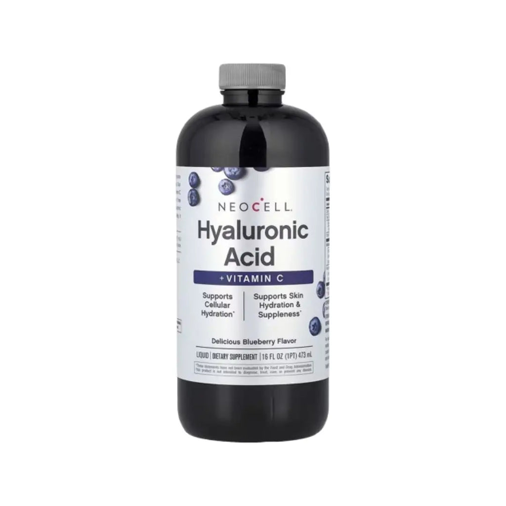 NeoCell Hyaluronic Acid + Vitamin C Liquid 473ml Blueberry Flavor – Skin Hydration Dietary Supplement