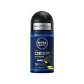 NIVEA Men Deep Extreme 72H Deo Roll-On 50ml | Black Carbon Anti-Perspirant for Long-Lasting Freshness