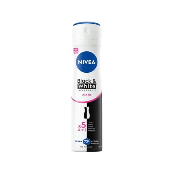 Nivea Women 72H Black & White Invisible Clear Deo Spray 150ml