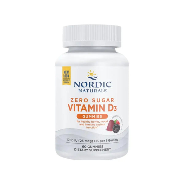 Nordic Naturals Zero Sugar Vitamins D3 1000IU Wild Berry Gummies 60s