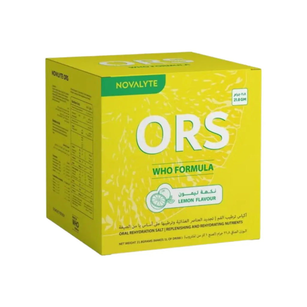 Novalyte ORS Lemon Sachet 21.8g x 10s | Oral Rehydration Salts Electrolyte Powder | Hydration & Electrolyte Balance Support