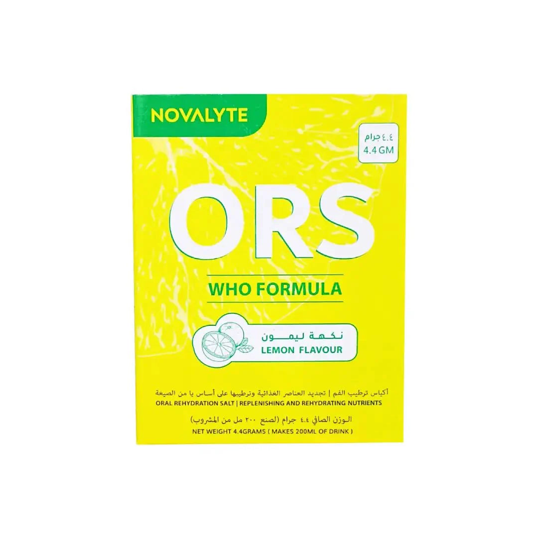 Novalyte 4.4g أكياس أملاح الإماهة الفموية بالليمون 10 قطع
