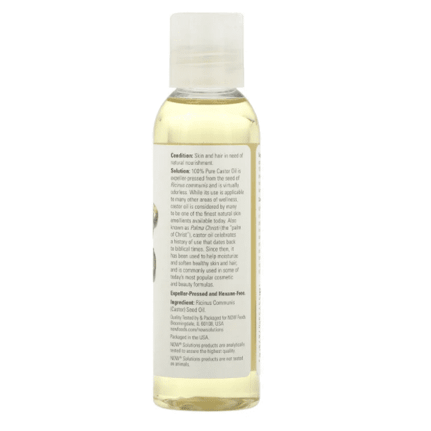 Now Foods, Solutions, Castor Oil, 4 fl oz (118 ml) - Med7 Online